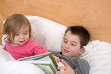 Siblings Reading Together
