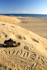 Fototapete Rund summer time - written on sand © anilah