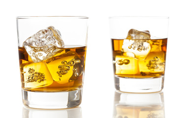 Golden Brown Whisky on the rocks