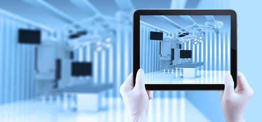 equipment and medical devices in modern operating room