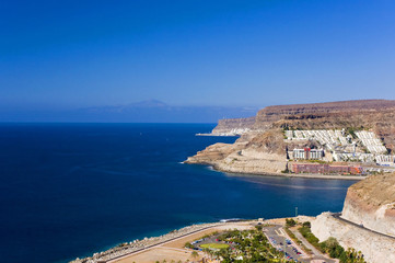 Fototapeta na wymiar Puerto Rico, niesamowite scape na wybrzeżu, Gran Canaria, Hiszpania