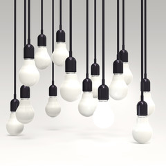 creative idea and leadership concept light bulb