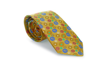 Elegant silk male tie ( necktie ) on white