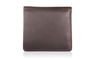 Leather wallet isolated on the white