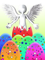 Angel Breaks Out Of Easter Egg