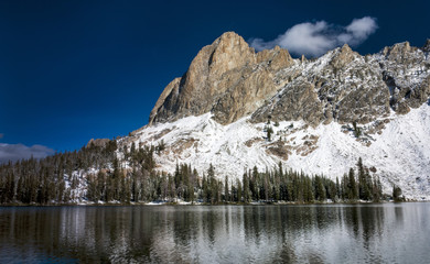 Idaho mountain lake winter