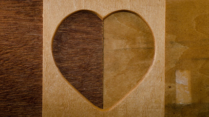 wood heart shape frame