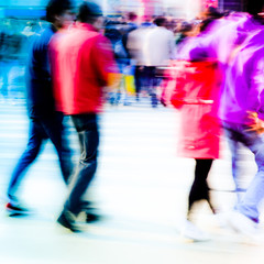 Fototapeta na wymiar busy city pedestrian people crowd