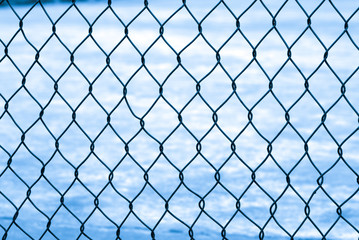 Fototapeta premium Mesh fence isolated