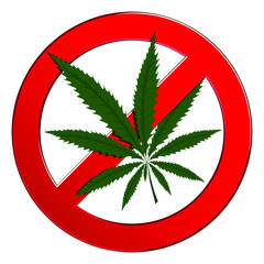 Sign forbidden cannabis