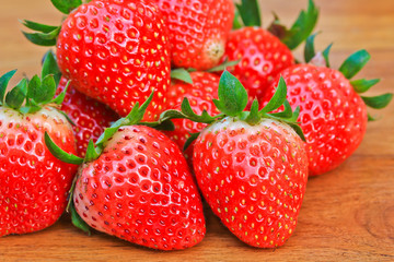 Strawberry Garden on wood