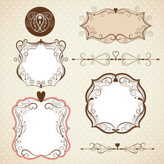 Set of frames, ornamental design elements