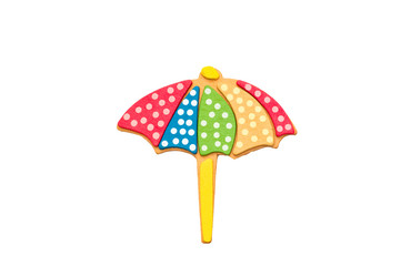 Beach umbrella on white