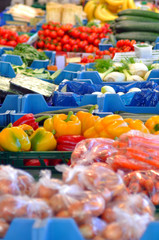 Auslage auf dem Wochenmarkt