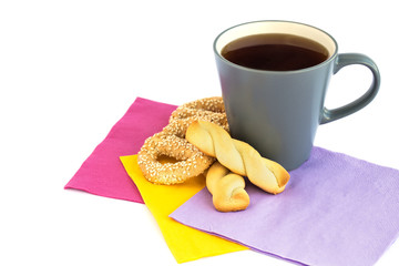 Cup of tea, cookies and rusks