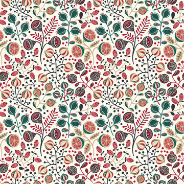 Fototapeta Seamless floral pattern