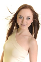 Fototapeta premium Beautiful woman with long straight hair