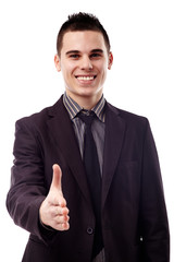 Businessman giving his hand for handshake