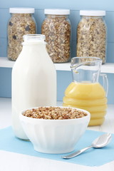 Delicious healthy cereal breakfast