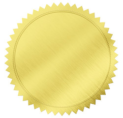 gold seal label with clipping path included