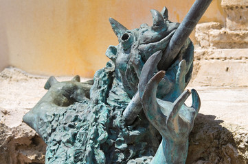 Bronze Statue. Cento. Emilia-Romagna. Italy.