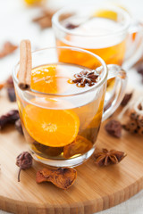 two glass cups with fruit compote