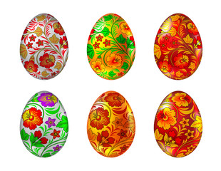 Colored Easter eggs with ornament