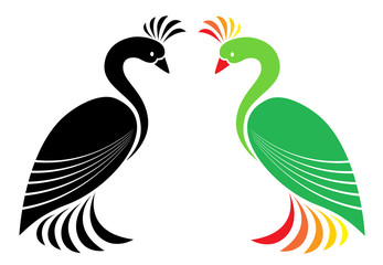 Vector image of peacock on a white background.