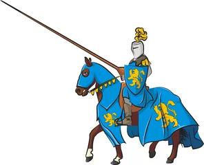 Cercles muraux Chevaliers chevalier médiéval en armure - un tournoi de chevaliers