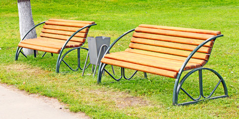 A bench in the park