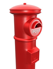 Japanese style classic red post box