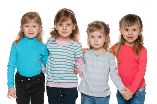 Group of four little girl