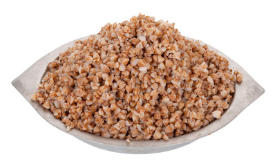 Buckwheat porridge on a plate