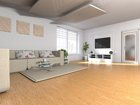 Modern eingerichtetes Wohnzimmer