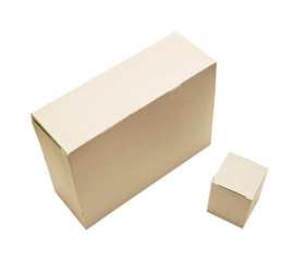 carton square brown open lid isolated on white background