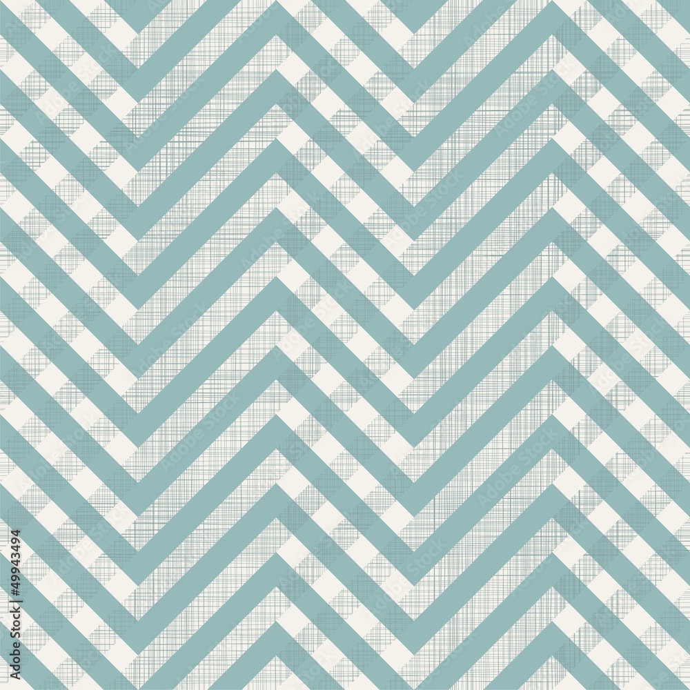 Poster retro seamless zigzag pattern with fabric texture on