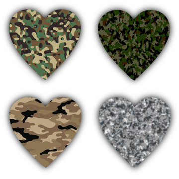 Flags in the shape of a heart, coutries