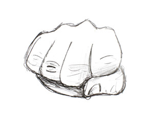 poing fermé danger bataille