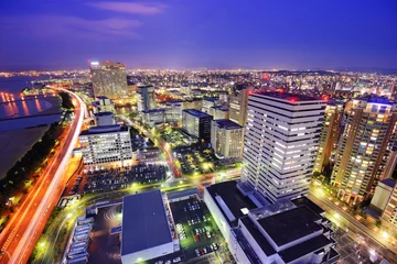Zelfklevend Fotobehang Fukuoka, Japan Skyline © SeanPavonePhoto