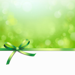 Grüne Schleife mit Bokeh Hintergrund