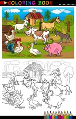  Cartoon boerderij- en veedieren om in te kleuren © Igor Zakowski