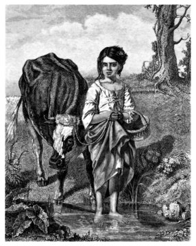 Peasant : Little Cow-Girl - Jeune Vachère