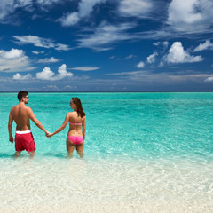 Couple on a beach at Maldives