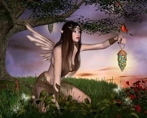 Wall murals Fairies and elves Evening fairy