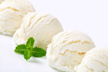 Scoops of white ice cream