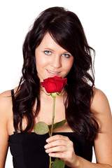 junge frau mit rose