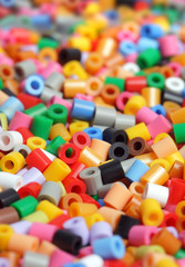 Colourful plastic pearls