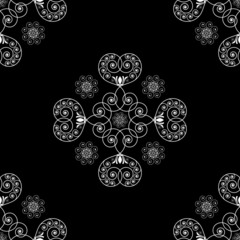 Black White Seamless Wallpaper Pattern