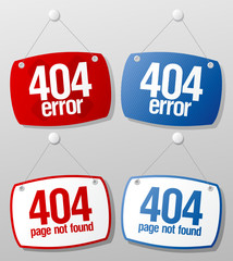 404 error signs set