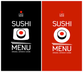 Sushi menu design template collection.